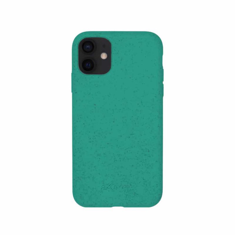 Kompostierbare Handyhülle iPhone 11 in turquoise Rückansicht