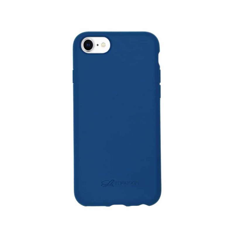 Kompostierbare Handyhülle iPhone 6/6S/7/8/SE2020 in blau Rückansicht