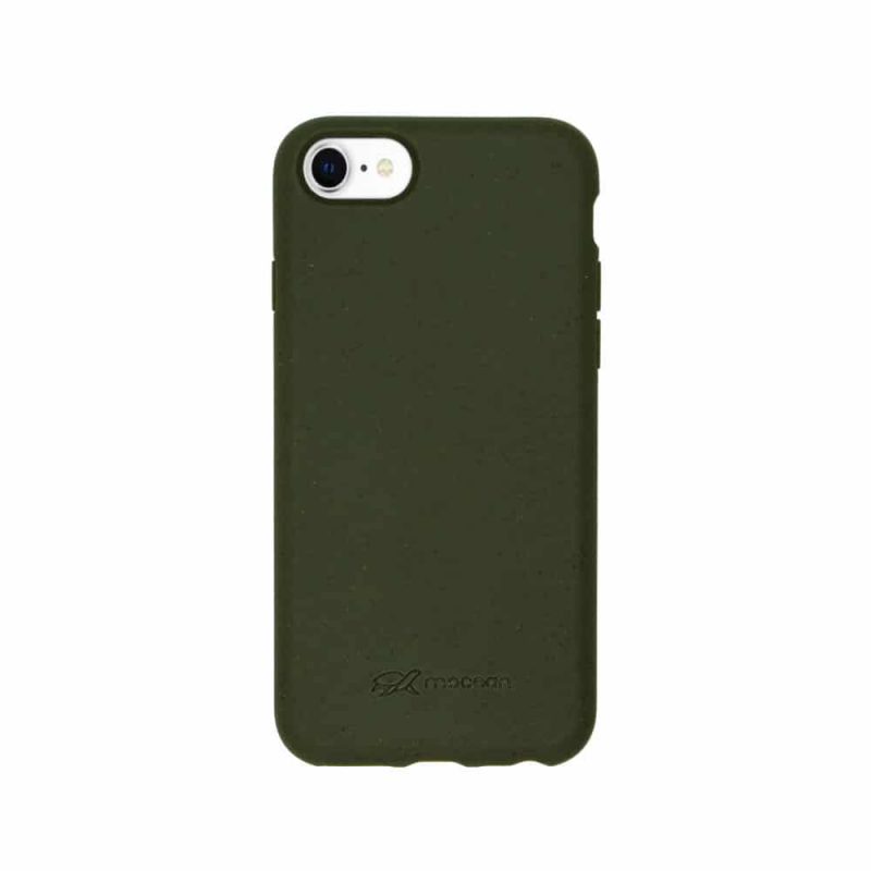 Kompostierbare Handyhülle iPhone 6/6S/7/8/SE2020 in olivgrün Rückansicht