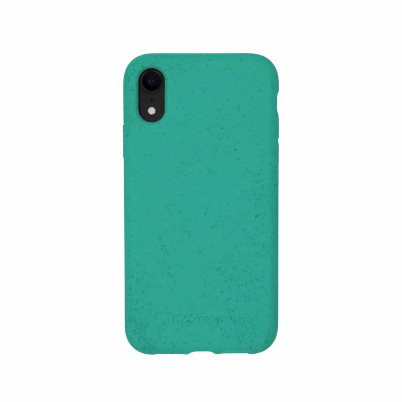 Kompostierbare Handyhülle iPhone XR in turquoise Rückansicht
