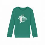 And into the ocean – Kinder Bio Sweater – grün