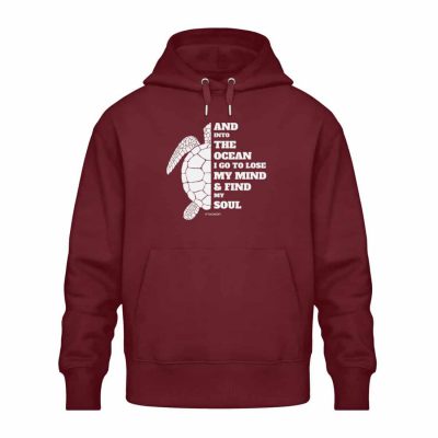 And into the Ocean - Relaxed Bio Hoodie - burgundy