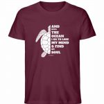 And into the Ocean – Unisex Bio T-Shirt – burgundy