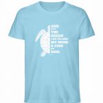 And into the Ocean – Unisex Bio T-Shirt – sky blue
