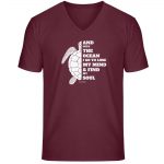 And into the Ocean – Unisex Bio V T-Shirt – burgundy