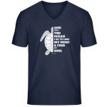 And into the Ocean – Unisex Bio V T-Shirt – french navy