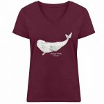 Beluga – Damen Bio V T-Shirt – burgundy