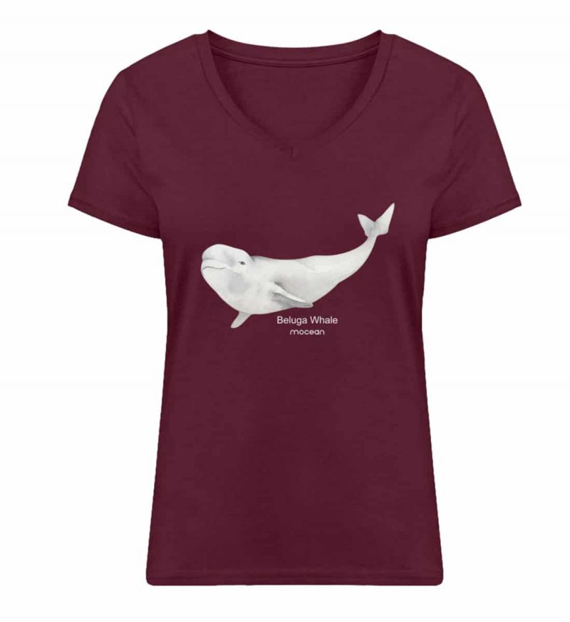 Beluga - Damen Bio V T-Shirt - burgundy