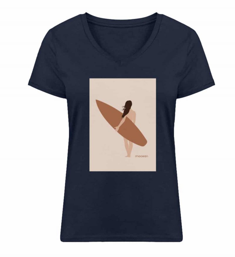 Boho Beachgirl - Damen Bio V T-Shirt - french navy