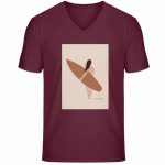 Boho Beachgirl – Unisex Bio V T-Shirt – burgundy