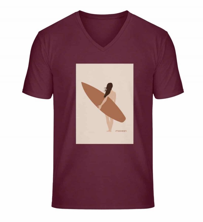 Boho Beachgirl - Unisex Bio V T-Shirt - burgundy