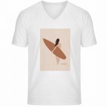 Boho Beachgirl – Unisex Bio V T-Shirt – white