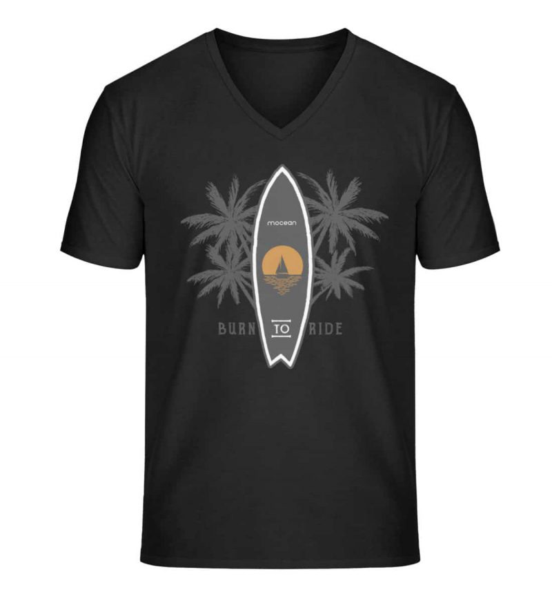 Burn to Ride - Unisex Bio V T-Shirt - black