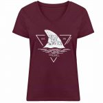 Catch – Damen Bio V T-Shirt – burgundy