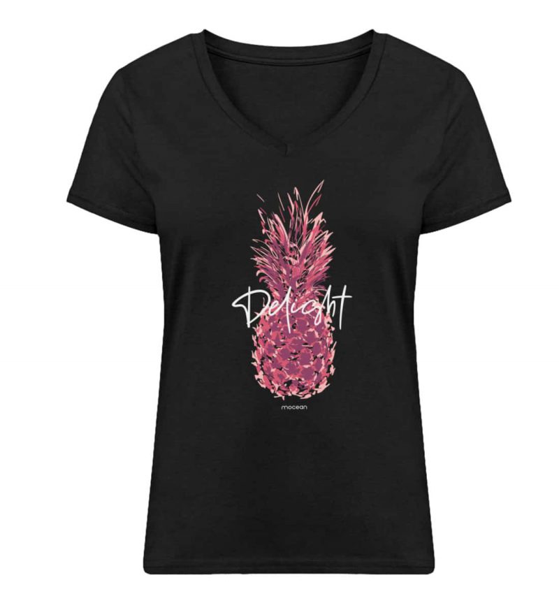 Delight - Damen Bio V T-Shirt - black
