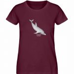 Dolphin – Damen Premium Bio T-Shirt – burgundy