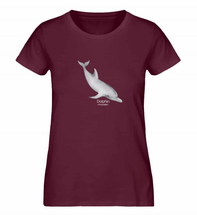 Dolphin - Damen Premium Bio T-Shirt - burgundy