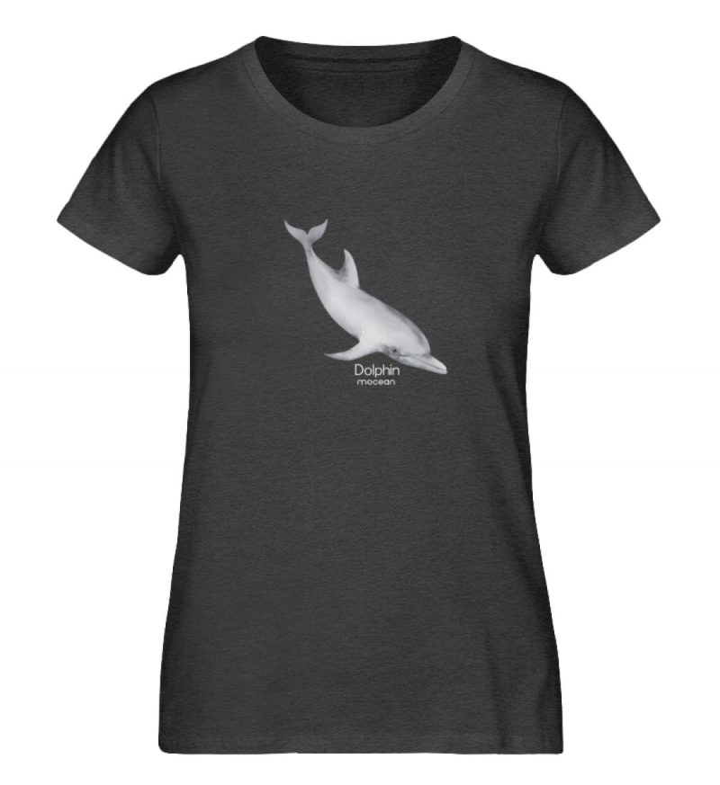 Dolphin - Damen Premium Bio T-Shirt - dark heather grey