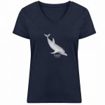 Dolphin – Damen Bio V T-Shirt – french navy
