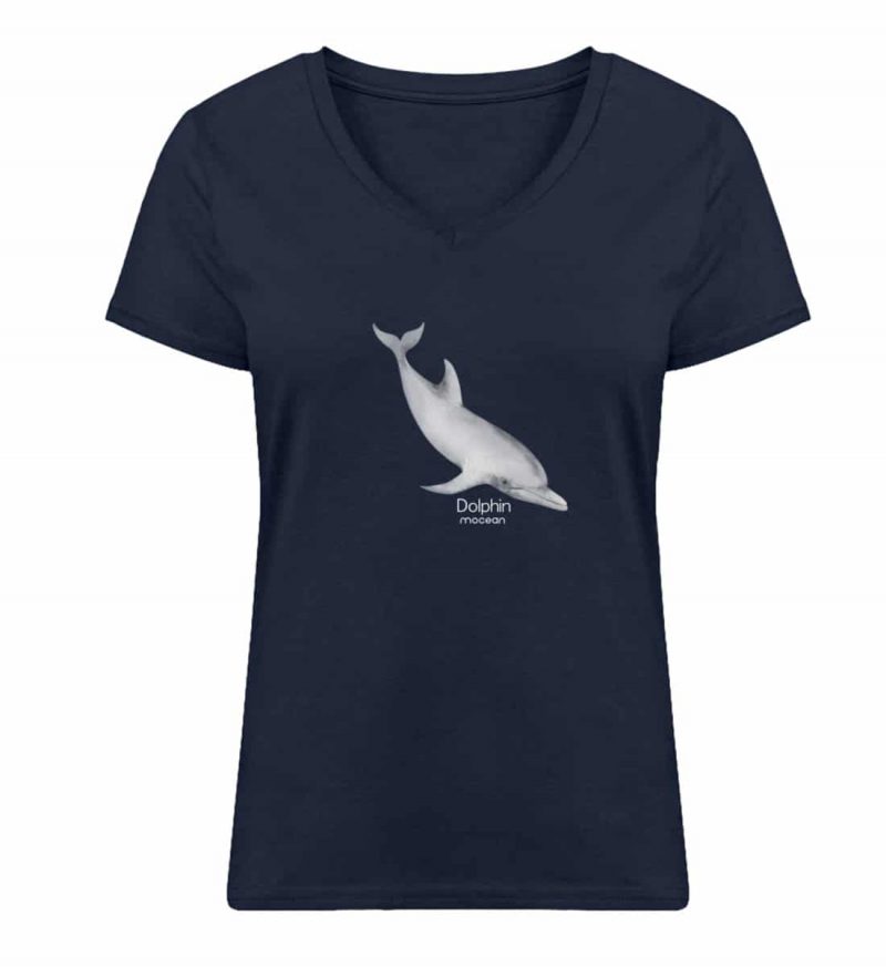 Dolphin - Damen Bio V T-Shirt - french navy