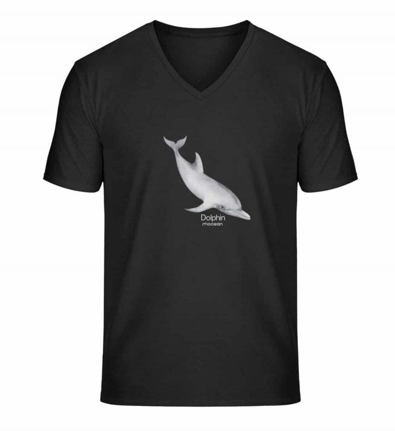 Dolphin - Unisex Bio V T-Shirt - black