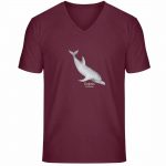 Dolphin – Unisex Bio V T-Shirt – burgundy