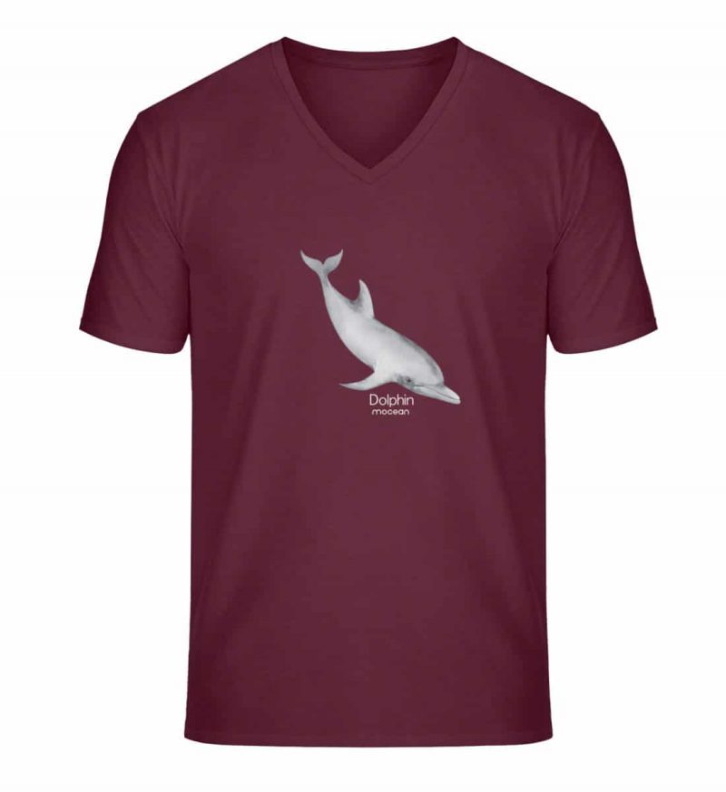 Dolphin - Unisex Bio V T-Shirt - burgundy