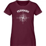 Fernweh – Damen Premium Bio T-Shirt – burgundy