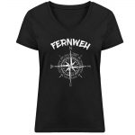 Fernweh – Damen Bio V T-Shirt – black