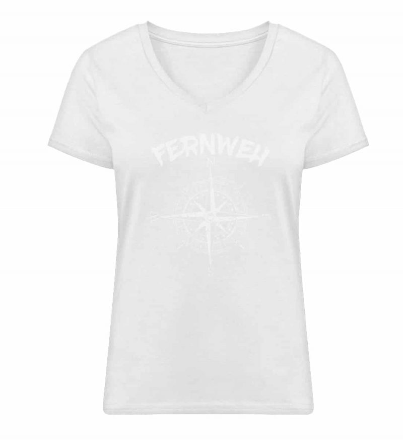 Fernweh - Damen Bio V T-Shirt - white