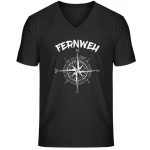 Fernweh – Unisex Bio V T-Shirt – black