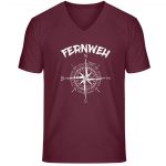 Fernweh – Unisex Bio V T-Shirt – burgundy