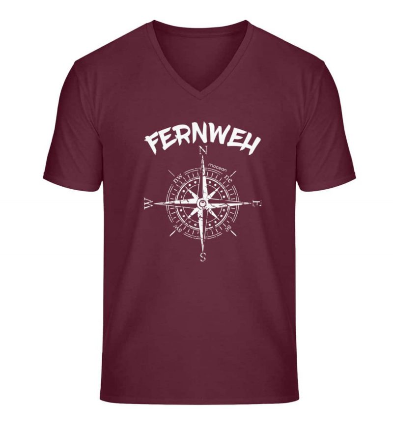 Fernweh - Unisex Bio V T-Shirt - burgundy