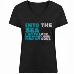 Into the Sea – Damen Bio V T-Shirt – black