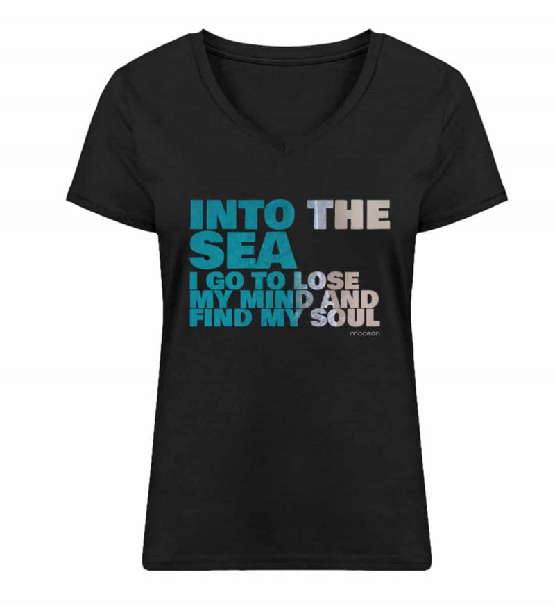 Into the Sea - Damen Bio V T-Shirt - black