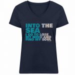 Into the Sea – Damen Bio V T-Shirt – french navy