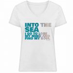 Into the Sea – Damen Bio V T-Shirt – white