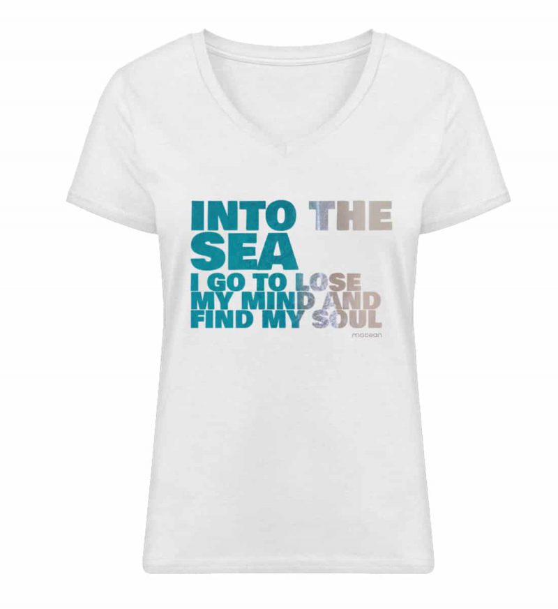 Into the Sea - Damen Bio V T-Shirt - white