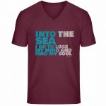Into the Sea – Unisex Bio V T-Shirt – burgundy