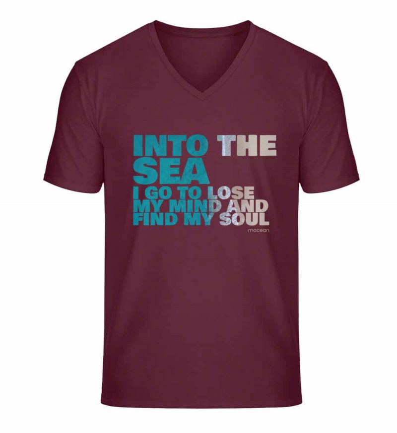 Into the Sea - Unisex Bio V T-Shirt - burgundy