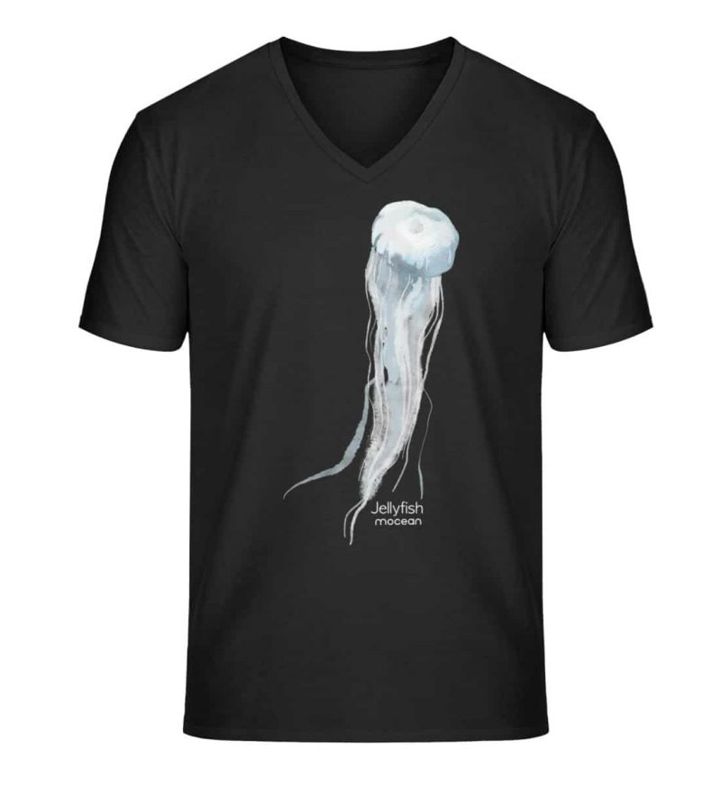 Jelly Fish - Unisex Bio V T-Shirt - black