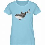 Killer Whale – Damen Premium Bio T-Shirt – sky blue
