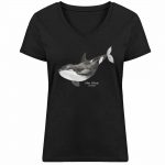 Killer Whale – Damen Bio V T-Shirt – black