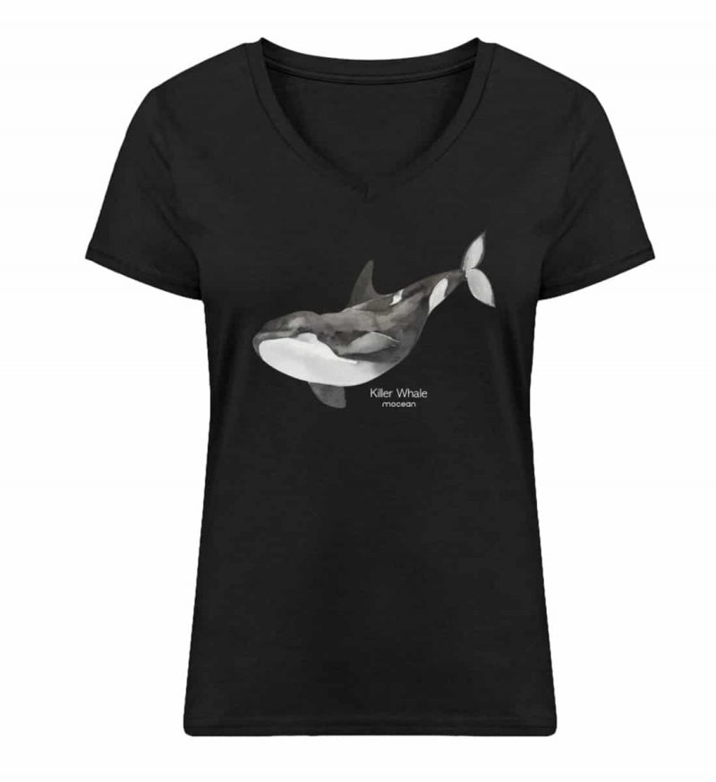 Killer Whale - Damen Bio V T-Shirt - black