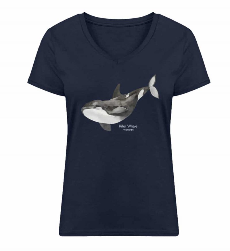 Killer Whale - Damen Bio V T-Shirt - french navy