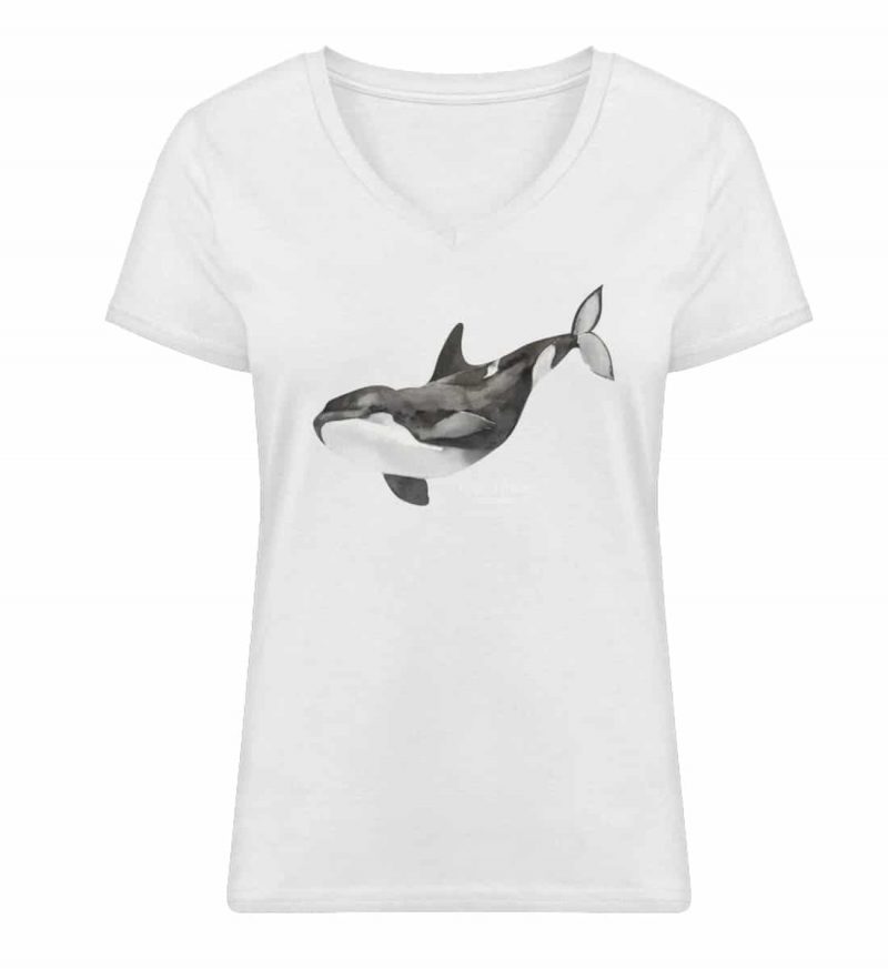 Killer Whale - Damen Bio V T-Shirt - white