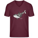 Killer Whale – Unisex Bio V T-Shirt – burgundy
