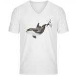 Killer Whale – Unisex Bio V T-Shirt – white