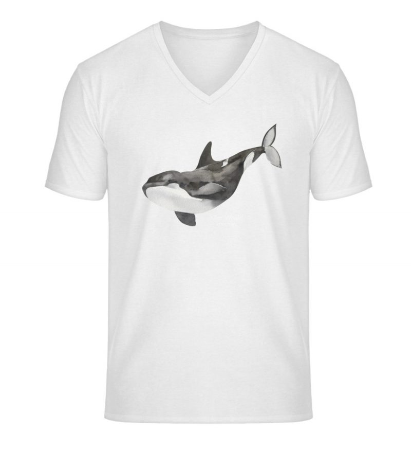 Killer Whale - Unisex Bio V T-Shirt - white