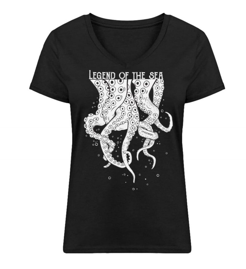 Legend of the Sea - Damen Bio V T-Shirt - black